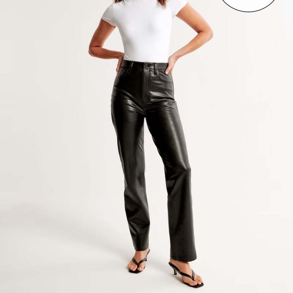 Abercrombie Vegan Leather 90s Straight Pant